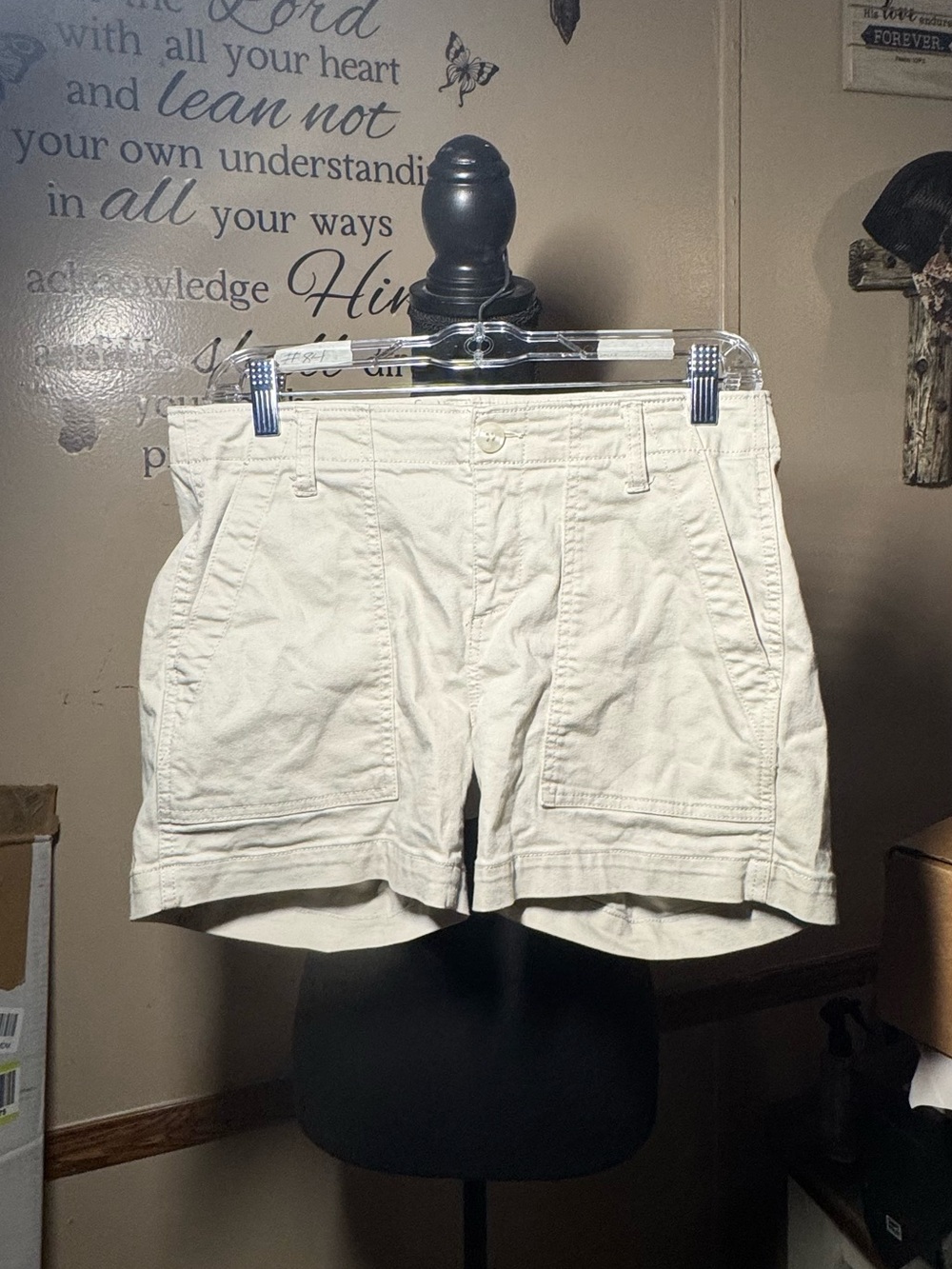 Liverpool Cream Utility Shorts with Front Patch Pockets